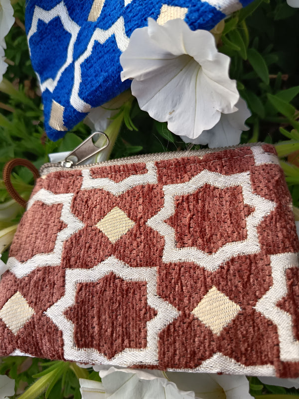 Portmonetka | mini kosmetyczka boho brązowa