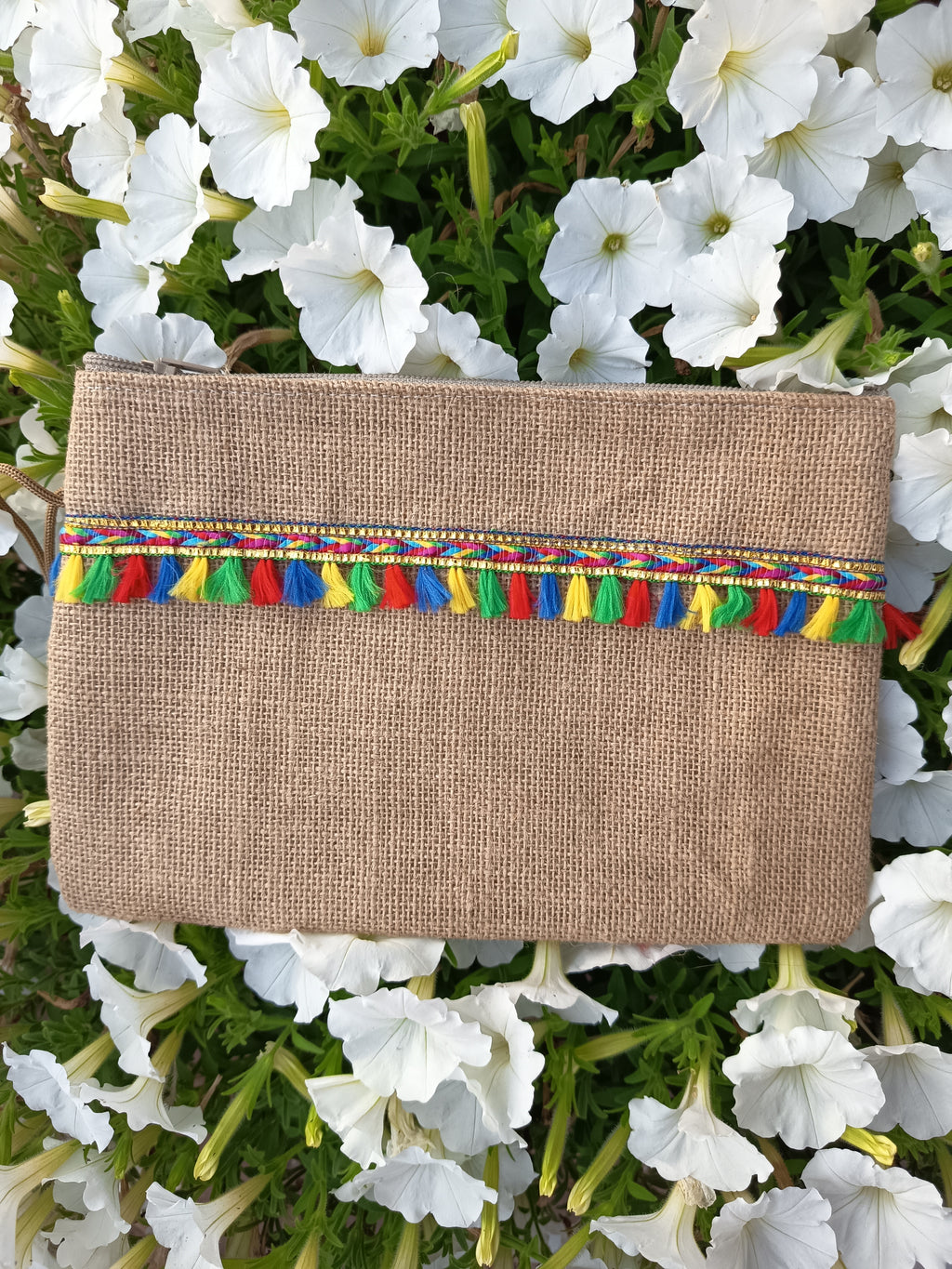 Kosmetyczka boho kolorowe frędzle